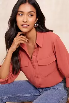 Рубашка с длинным рукавом в стиле «утюг» с застежкой на пуговицы Friends Like These, розовый