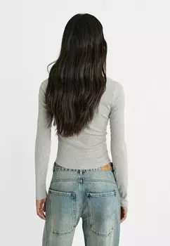 Рубашка с длинным рукавом WITH BUTTONS Stradivarius, серый