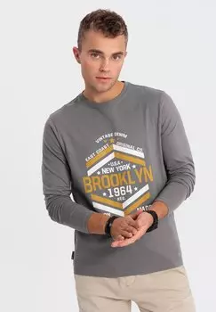 Рубашка с длинным рукавом WITH COLLEGE PRINT Ombre, цвет grey