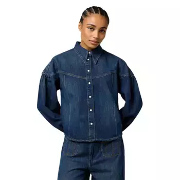 Рубашка с длинным рукавом Wrangler Pintuck Regular Fit, синий
