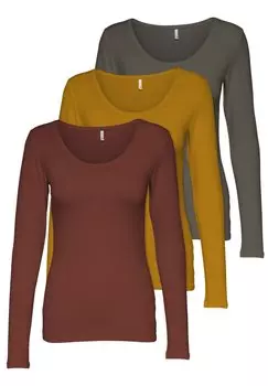 Рубашка с длинными рукавами 3 PACK ONLY, цвет mix 3 bh gy ka