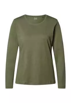 Рубашка с длинными рукавами "bea" повседневного стиля с круглым вырезом Galeria, хаки