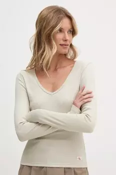 Рубашка с длинными рукавами Calvin Klein Jeans, бежевый