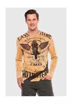 Рубашка с длинными рукавами Cipo & Baxx, коричневый