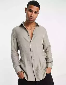 Рубашка с длинными рукавами цвета металлик River Island