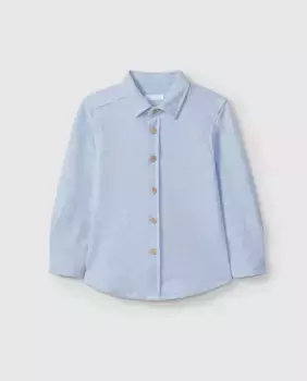 Рубашка с длинными рукавами для мальчика из ткани пике Laranjinha, синий