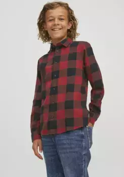 Рубашка с длинными рукавами для подростков Jack & Jones "JJEGINGHAM TWILL SHIRT L/S NOOS JNR" Jack & Jones Junior, красный