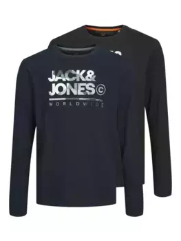 Рубашка с длинными рукавами для подростков Jack & Jones "JJLUKE TEE LS CREW NECK 2PK MP JNR" Jack & Jones Junior, синий