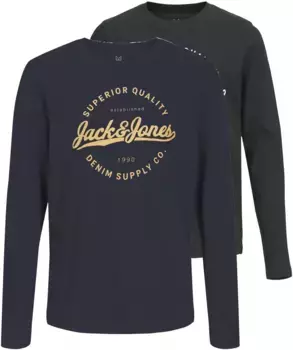 Рубашка с длинными рукавами для подростков Jack & Jones "JJSTANI TEE LS CREW NECK 2PK MP JNR" Jack & Jones Junior, синий