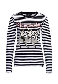 Рубашка с длинными рукавами и эффектным винтажным пин-ап стилем 50-х годов Not Your Doll Queen Kerosin, черный