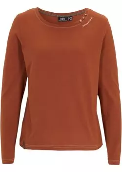 Рубашка с длинными рукавами и декоративными пуговицами Bpc Bonprix Collection, бордовый