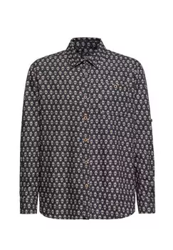 Рубашка с длинными рукавами и дизайном Calavera по всей поверхности KING KEROSIN, черный