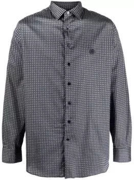 Рубашка с длинными рукавами и геометричным узором ETRO, синий