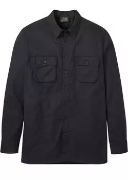 Рубашка с длинными рукавами и карманами-книжками Bpc Selection, черный