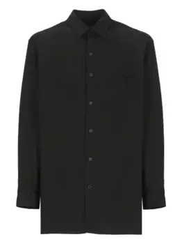 Рубашка с длинными рукавами и карманами Yohji Yamamoto, черный