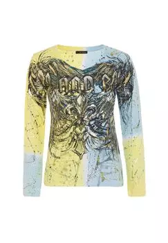 Рубашка с длинными рукавами и классным фирменным принтом CIPO & BAXX, цвет Yellowblue