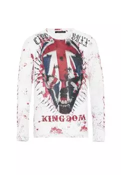 Рубашка с длинными рукавами и классным принтом черепа CIPO & BAXX, белый