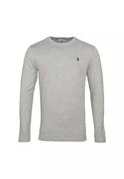 Рубашка с длинными рукавами и круглым вырезом U.S. Polo Assn., серый