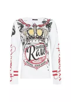 Рубашка с длинными рукавами и крупным принтом CIPO & BAXX, белый