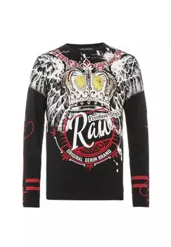 Рубашка с длинными рукавами и крупным принтом CIPO & BAXX, черный