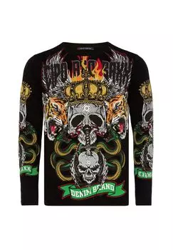 Рубашка с длинными рукавами и крупным принтом CIPO & BAXX, черный