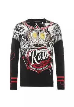 Рубашка с длинными рукавами и крупным принтом Cipo & Baxx, черный