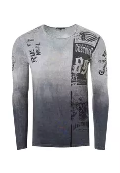Рубашка с длинными рукавами и крутым принтом RUSTY NEAL, цвет Grau Anthrazit