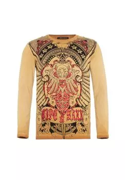 Рубашка с длинными рукавами и крутым принтом CIPO & BAXX, цвет Mustard