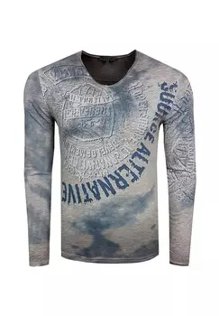 Рубашка с длинными рукавами и крутым принтом спереди RUSTY NEAL, антарцитовый