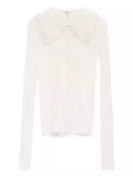 Рубашка с длинными рукавами и кружевным воротником CHLO, белый
