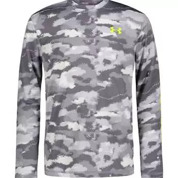 Рубашка с длинными рукавами и логотипом dissolve camo logo upf — для мальчиков Under Armour, серый