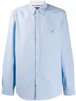 Рубашка с длинными рукавами и логотипом Polo Ralph Lauren, синий