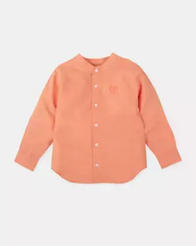 Рубашка с длинными рукавами и мандариновым воротником Tutto Piccolo, оранжевый
