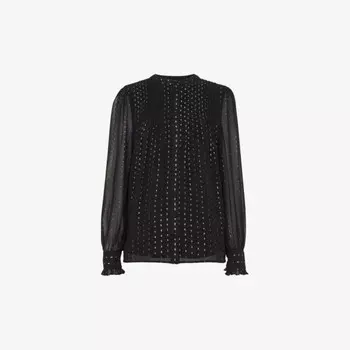 Рубашка с длинными рукавами и металлическими полосками Whistles, черный