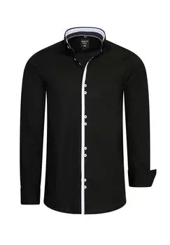 Рубашка с длинными рукавами и модной застежкой на две пуговицы RUSTY NEAL, черный