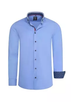 Рубашка с длинными рукавами и модными контрастными деталями RUSTY NEAL, синий