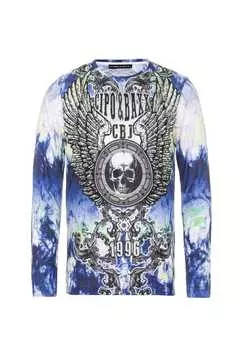 Рубашка с длинными рукавами и модными принтами Cipo & Baxx, синий