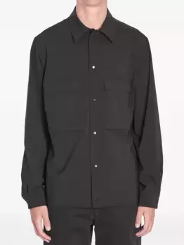 Рубашка с длинными рукавами и накладными карманами MONCLER, черный