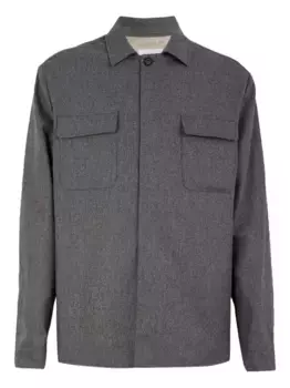 Рубашка с длинными рукавами и накладными карманами Eleventy, серый