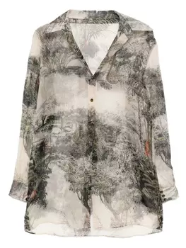 Рубашка с длинными рукавами и пейзажным принтом Isabel Sanchis, нейтральный