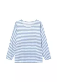 Рубашка с длинными рукавами и полосатым рисунком Sheego, цвет Mittelblau Gestreift