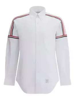 Рубашка с длинными рукавами и полосками THOM BROWNE, белый