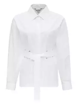 Рубашка с длинными рукавами и поясом MAX MARA, белый