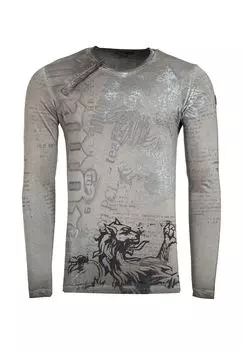 Рубашка с длинными рукавами и повседневным принтом RUSTY NEAL, антрацит