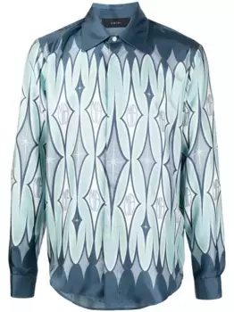 Рубашка с длинными рукавами и принтом AMIRI, синий