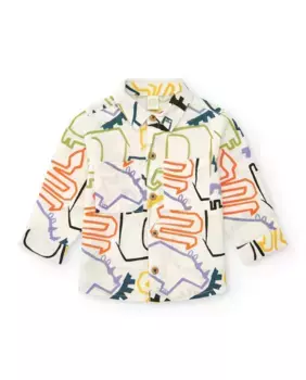 Рубашка с длинными рукавами и принтом для мальчика Tuc tuc, белый