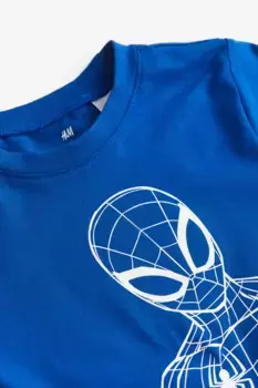 Рубашка с длинными рукавами и принтом H&M, синий
