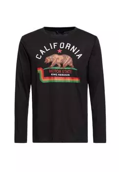 Рубашка с длинными рукавами и принтом «Калифорния» KING KEROSIN, черный