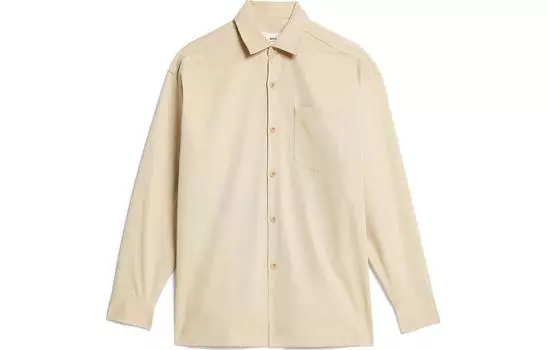 Рубашка с длинными рукавами и принтом логотипа Paris на пуговицах AMIPARIS, бежевый