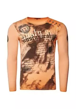 Рубашка с длинными рукавами и принтом спереди RUSTY NEAL, оранжевый